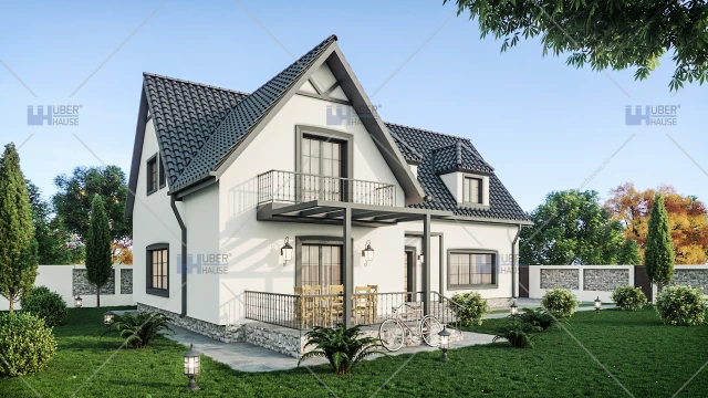 Proiect casa cu mansarda (220 mp) - Kira Proiect casa cu mansarda (220 mp) - Kira